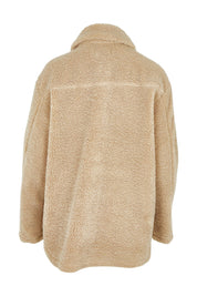 Product shot of the Teddy Jacket in colour Latte, from the back