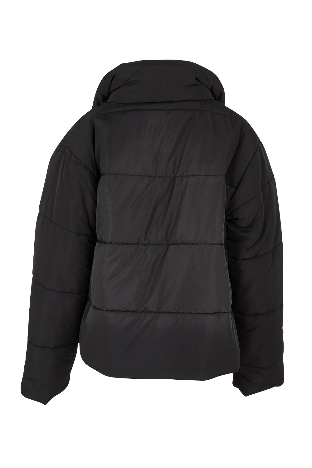 Product shot of the Presley Puffer Jacket in colour Black (Black), from the back