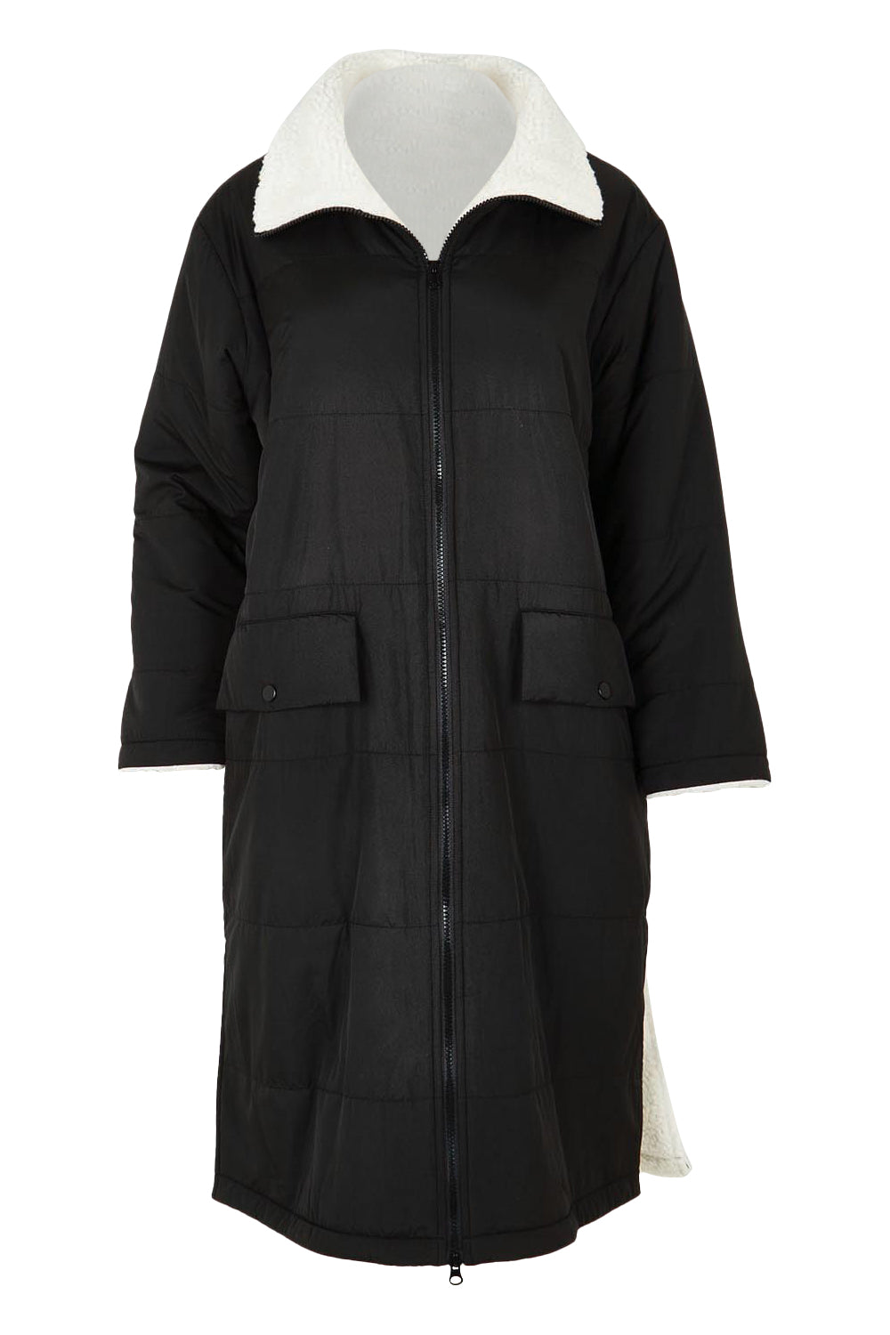 Product shot of the Valkyrie Puffer Jacket in colour Black (Black), from the front