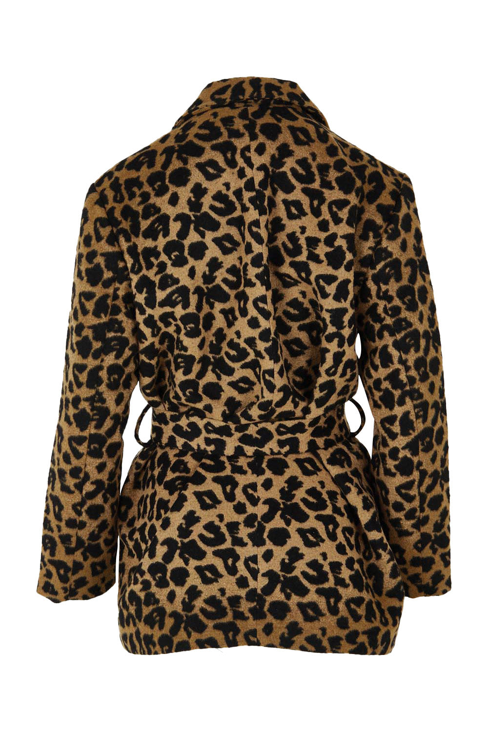 Product shot of the Prague Coat in colour Animal, from the back