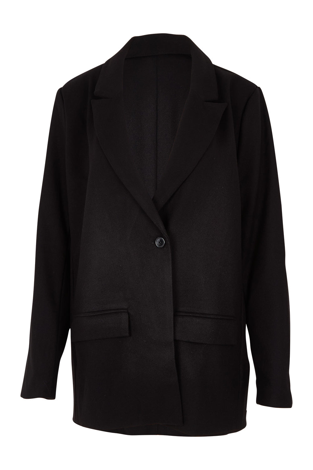 Product shot of the Portland Blazer in colour Black (Black), from the front