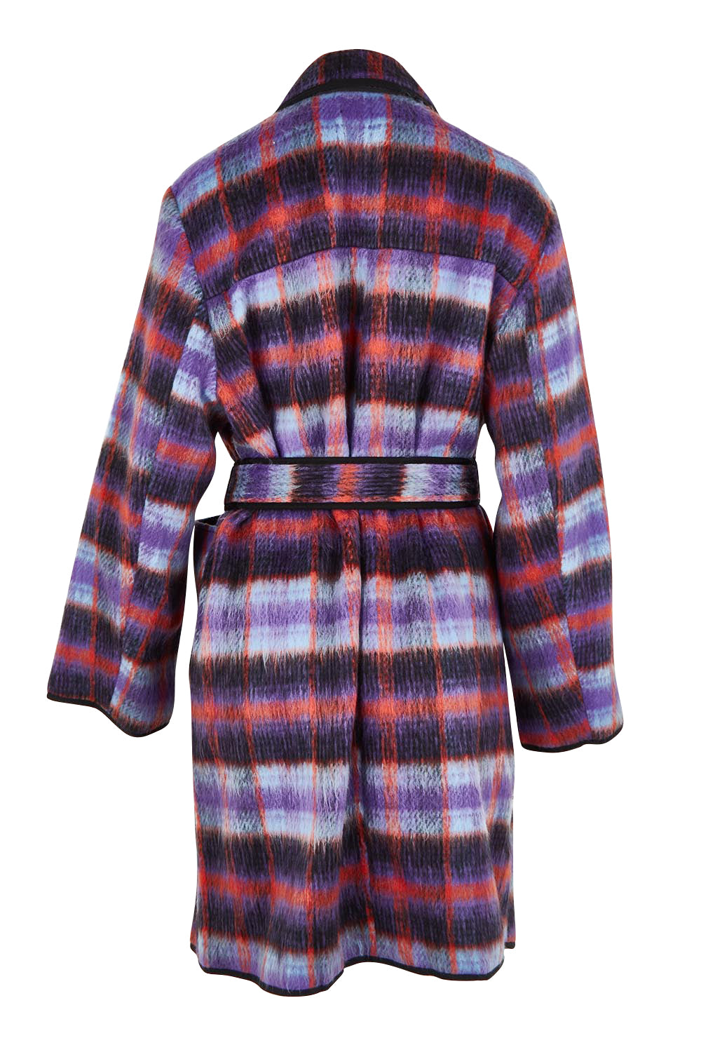 Product shot of the Oslo Coat in colour Purple (Purple), from the back