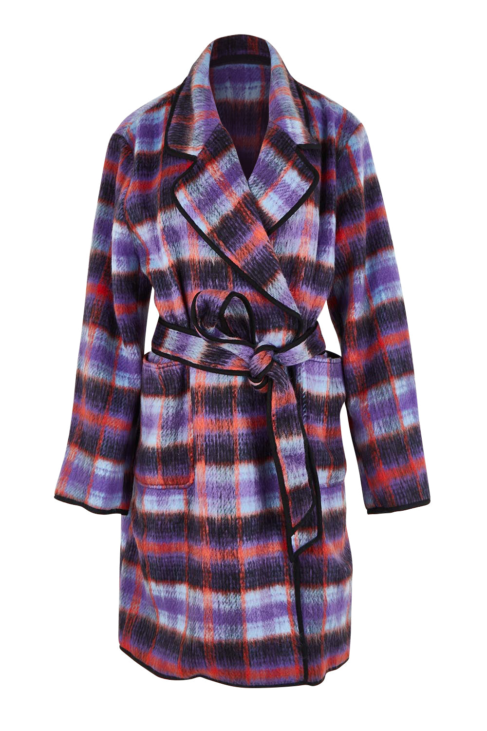 Product shot of the Oslo Coat in colour Purple (Purple), from the front