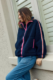 Aubrey Fleece Jacket – Navy