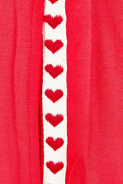 Product shot of the Evelyn Wide Leg Jogger in colour Redtrim (Red), detail