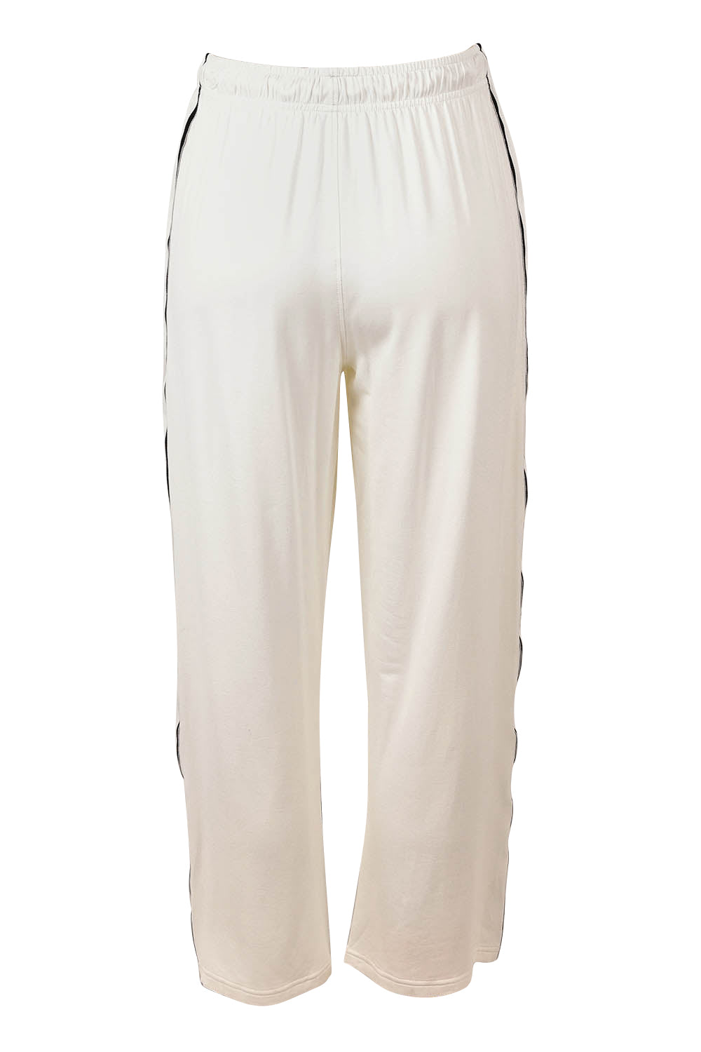 Product shot of the Evelyn Wide Leg Jogger in colour White (White), from the back
