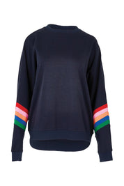 Product shot of the Davina Cotton Blend Jumper in colour Bluemulti (Blue), from the front