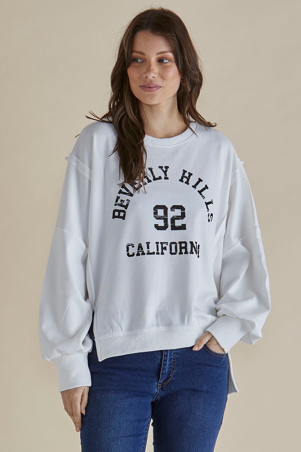 Betty Basics Women's Jumpers White Cotton Women's Fashion – birdsnest