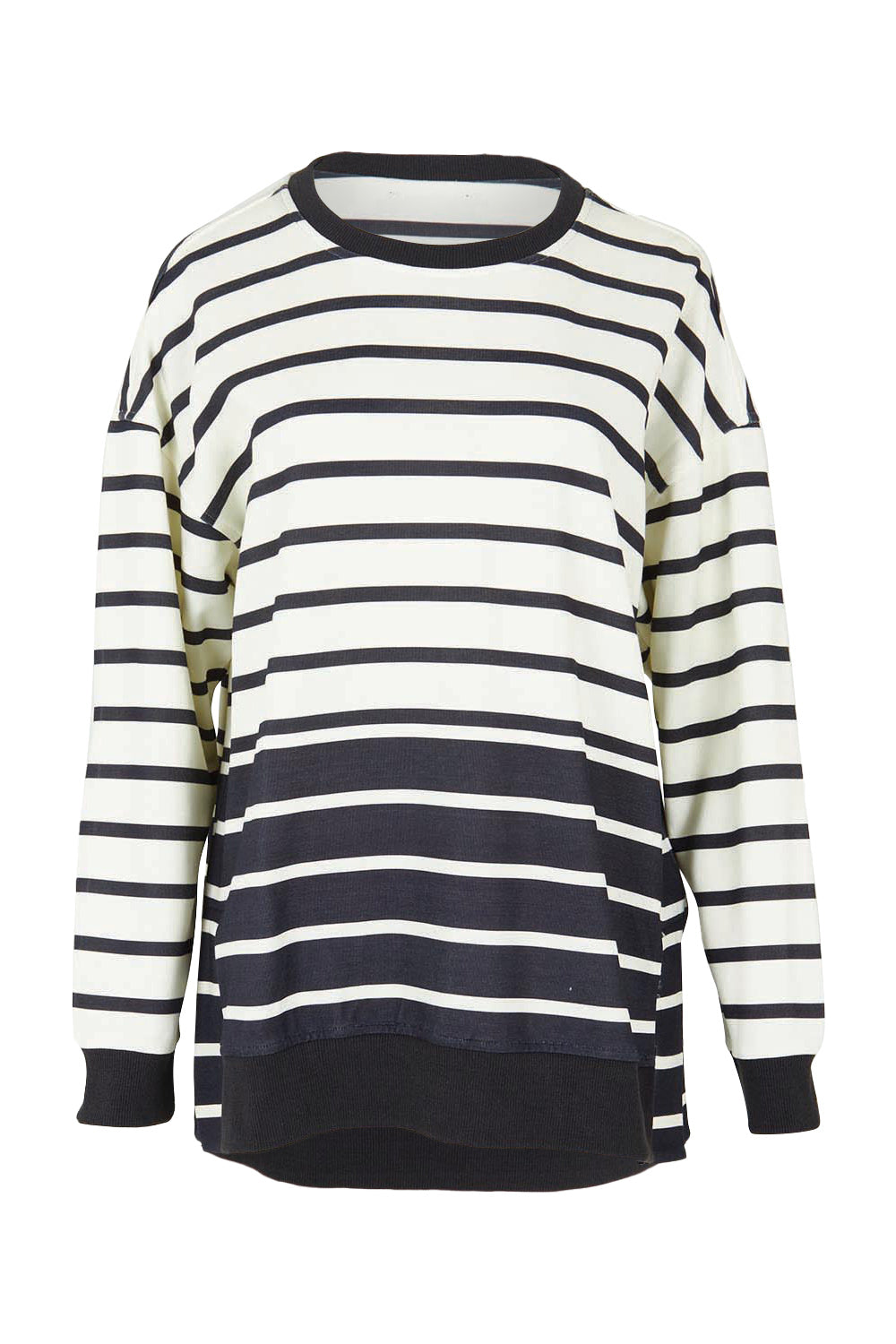 Product shot of the Easy Crew Cotton Sweat in colour Blkwhite, from the front