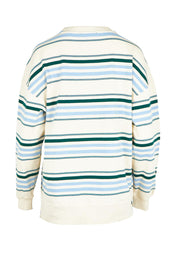 Product shot of the Easy Crew Cotton Sweat in colour Bluegreen (Blue), from the back