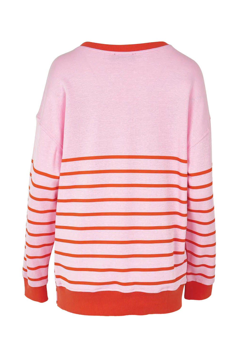 Product shot of the Easy Crew Cotton Sweat in colour Pinkorang (Pink), from the back