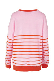 Product shot of the Easy Crew Cotton Sweat in colour Pinkorang (Pink), from the back