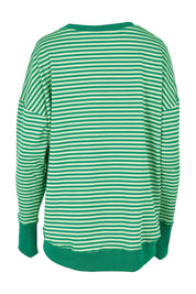 Product shot of the Cove Cotton Blend Sweat Jumper in colour Green (Green), from the back