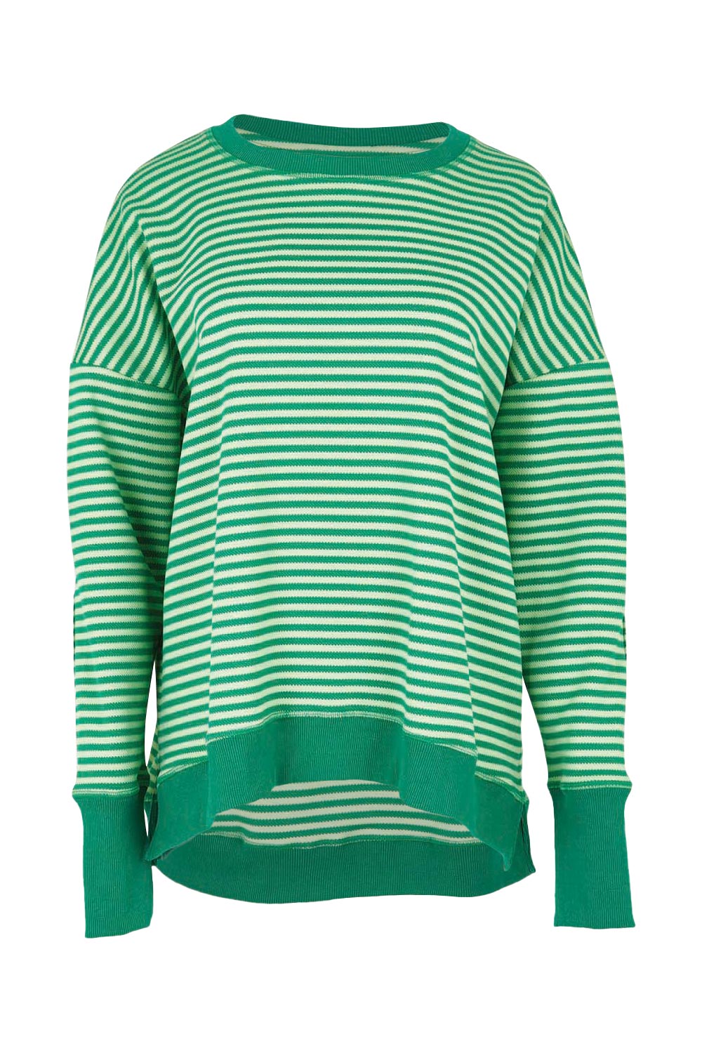 Product shot of the Cove Cotton Blend Sweat Jumper in colour Green (Green), from the front