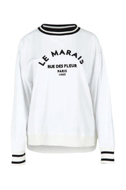 Product shot of the Marais Cotton Sweat in colour White (White), from the front