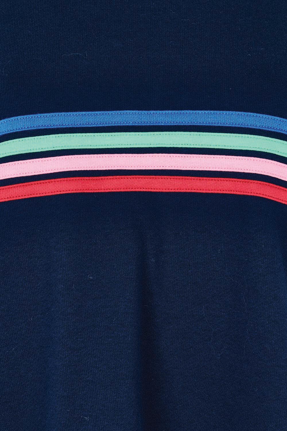 Product shot of the Dune Cotton Blend Sweat in colour Navy (Blue), detail