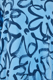 Product shot of the Palma Sweat in colour Bluefloral (Blue), detail