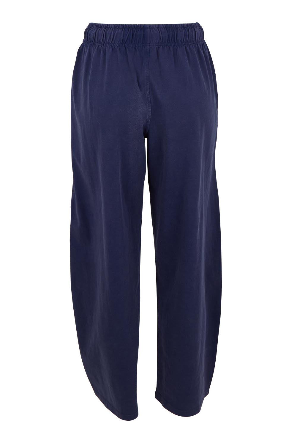 Product shot of the Barrel Leg Cotton Sweatpant in colour Navy (Blue), from the back