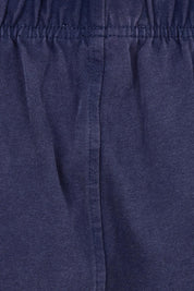 Product shot of the Barrel Leg Cotton Sweatpant in colour Navy (Blue), detail