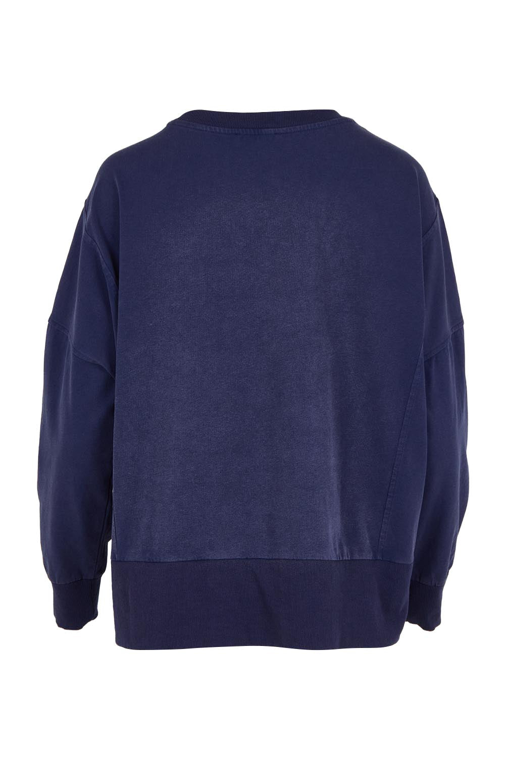 Product shot of the Iris Cotton Sweatshirt in colour Navy (Blue), from the back