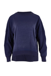 Product shot of the Iris Cotton Sweatshirt in colour Navy (Blue), from the front