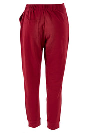 Product shot of the Lindsay Jogger in colour Wildberry (Red), from the back