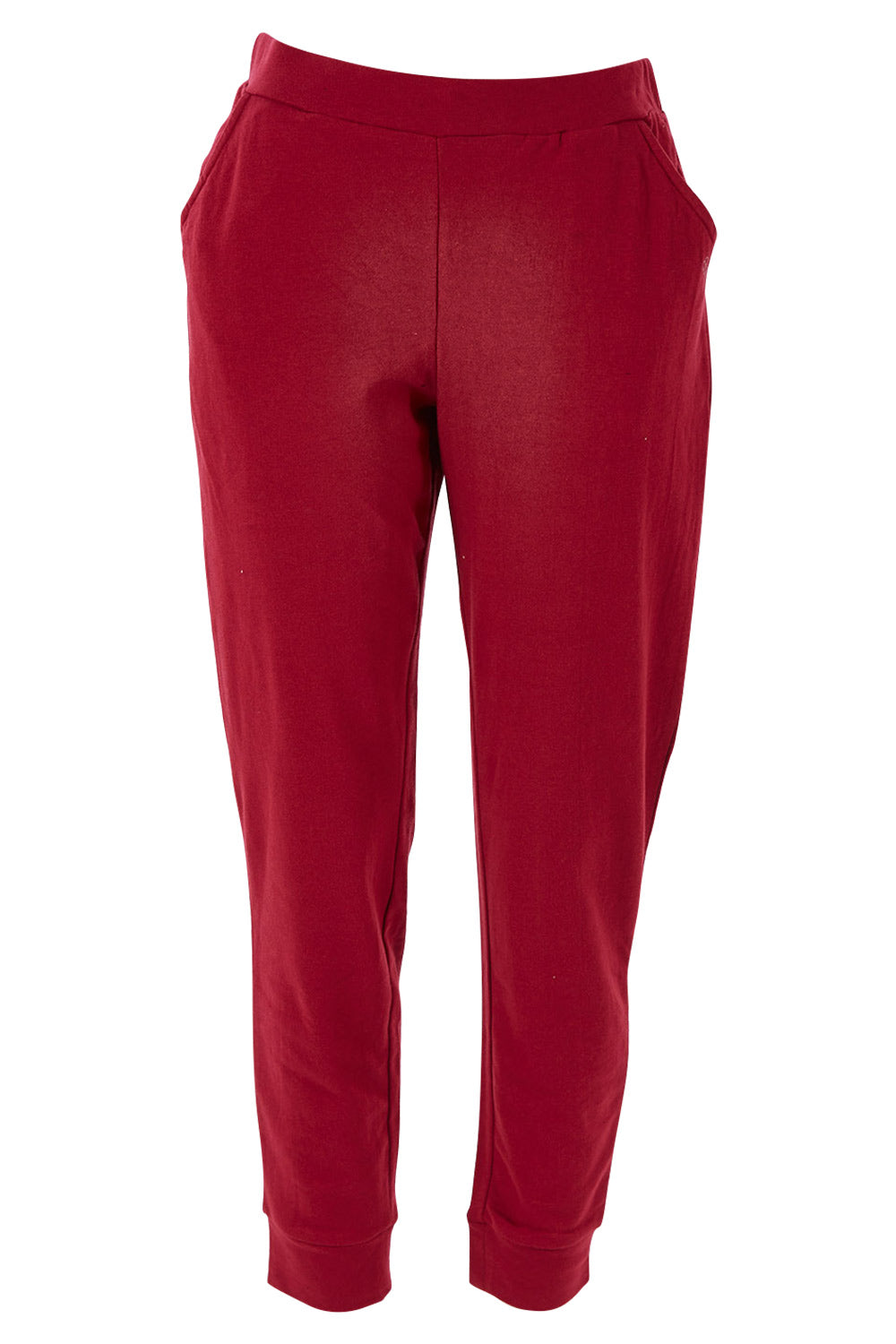 Product shot of the Lindsay Jogger in colour Wildberry (Red), from the front