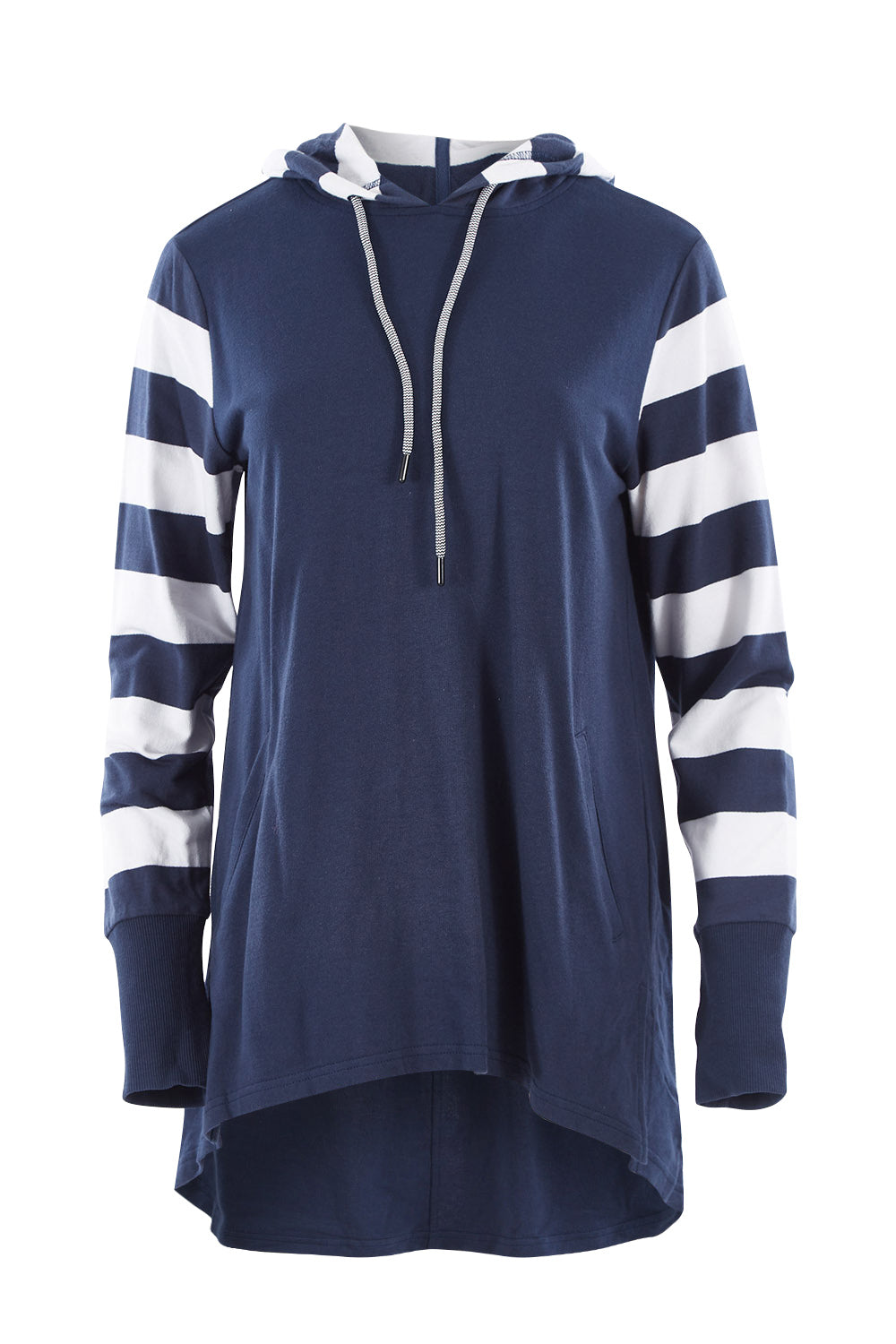 Product shot of the Colbie Hoodie in colour Navymulti (Blue), from the front