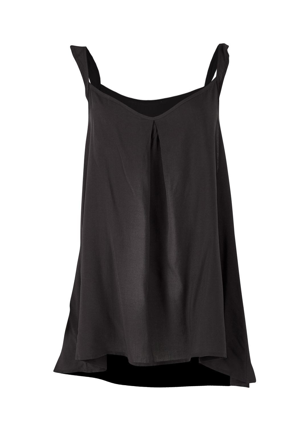 Product shot of the Jenna Top in colour Petrol (Black), from the front