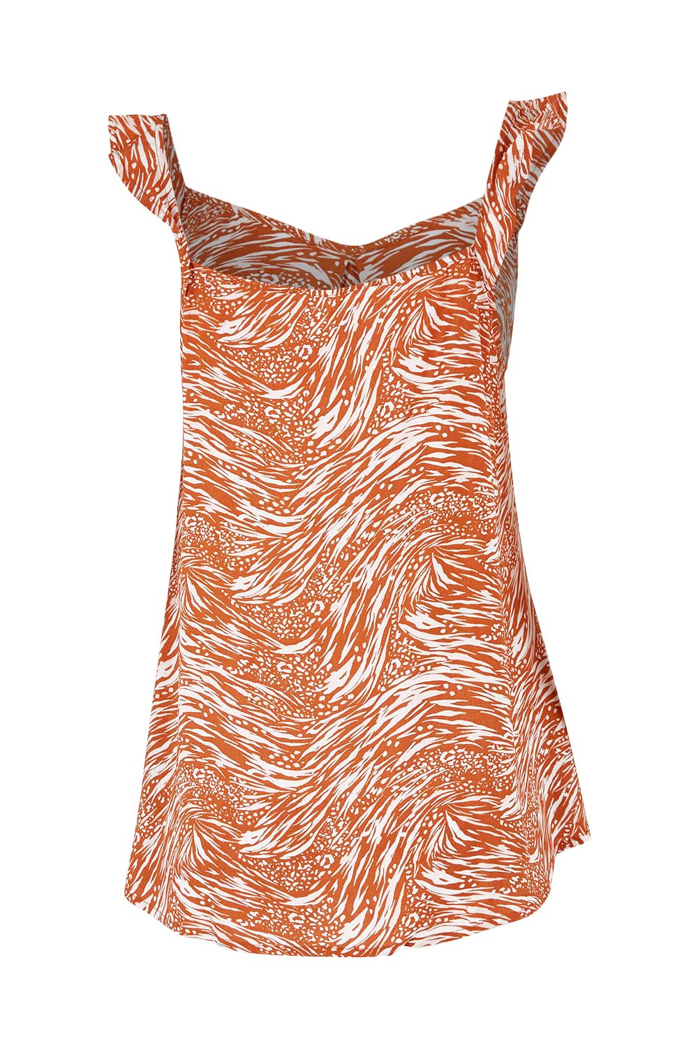 Product shot of the Jenna Top in colour Sarabi, from the back