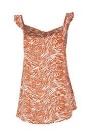 Product shot of the Jenna Top in colour Sarabi, from the back