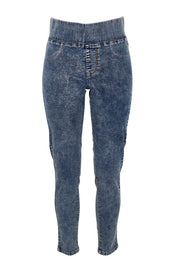 Product shot of the Aiden Stretch Jean in colour Dustyblue (Blue), from the front