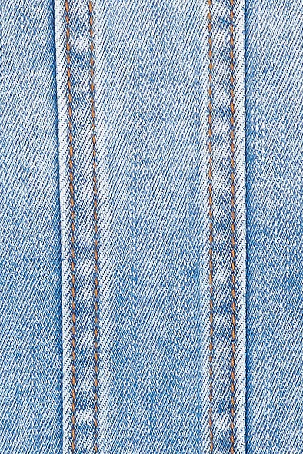 Product shot of the Reese Denim Shacket in colour Denim (Blue), detail