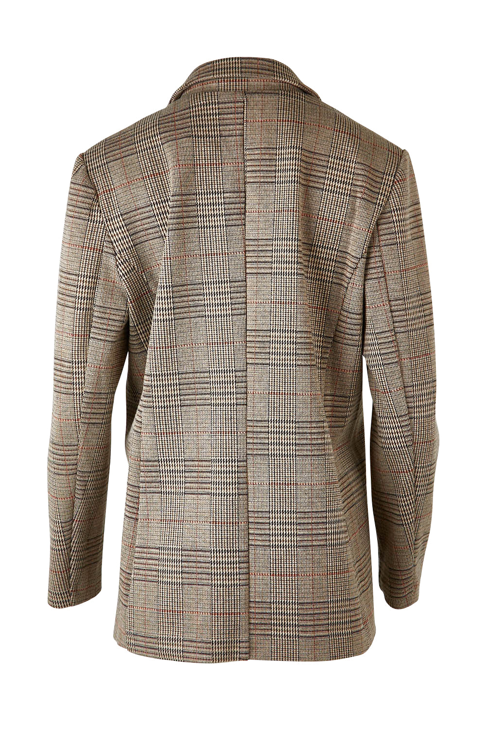 Product shot of the Portsea Blazer in colour Mochaplaid, from the back
