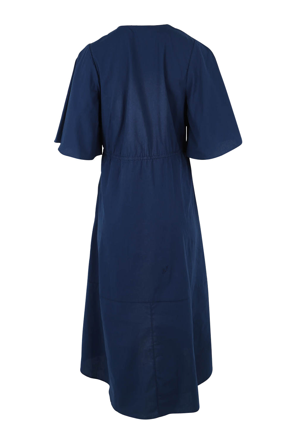 Product shot of the Cora Cotton Dress in colour Frenchblue (Blue), from the back