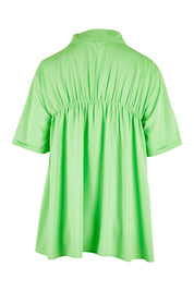 Product shot of the Sydney Smock Shirt in colour Green (Green), from the back