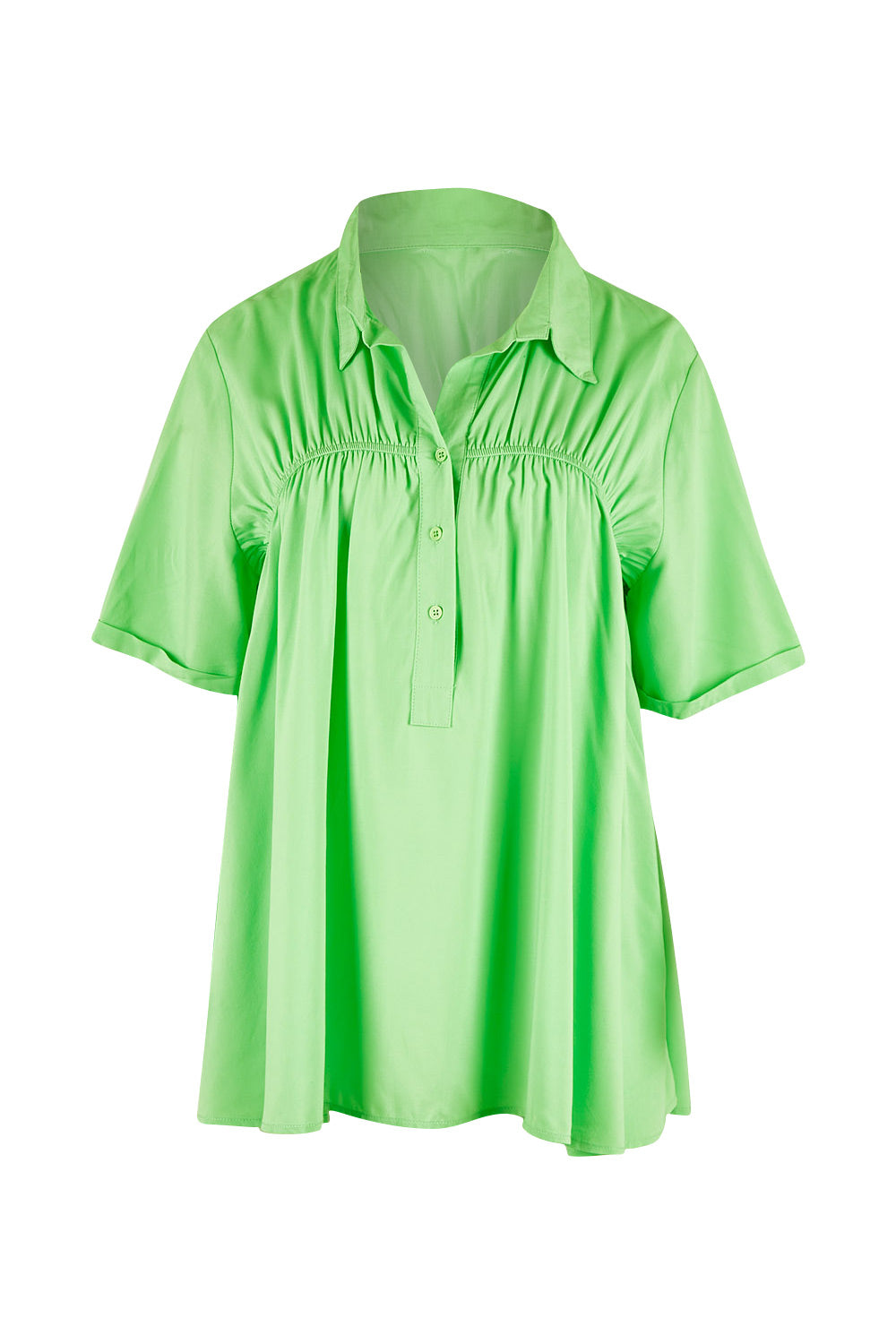 Product shot of the Sydney Smock Shirt in colour Green (Green), from the front