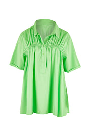 Product shot of the Sydney Smock Shirt in colour Green (Green), from the front