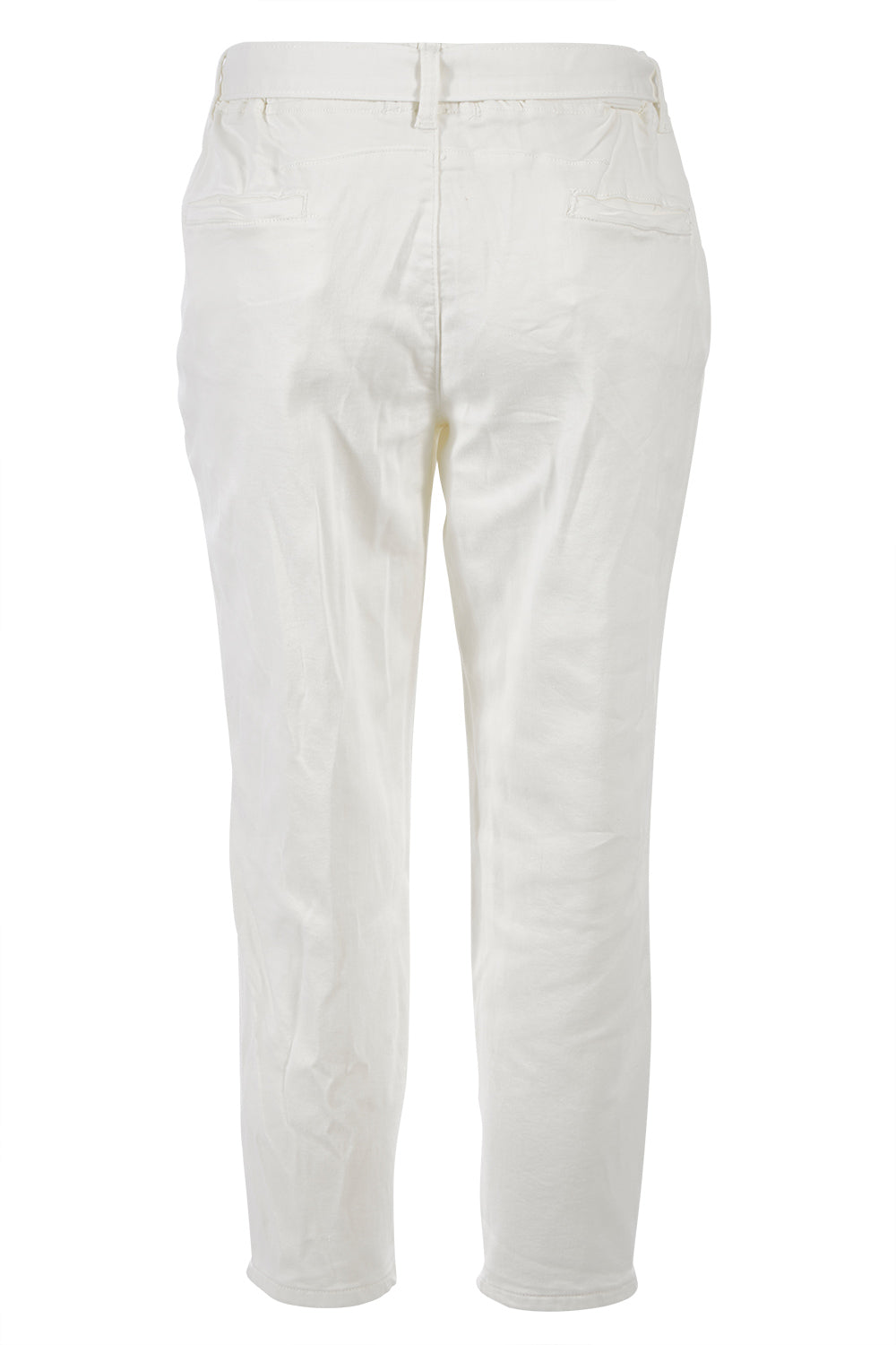 Product shot of the Jude Stretch Denim Pant in colour White (White), from the back