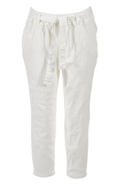 Product shot of the Jude Stretch Denim Pant in colour White (White), from the front