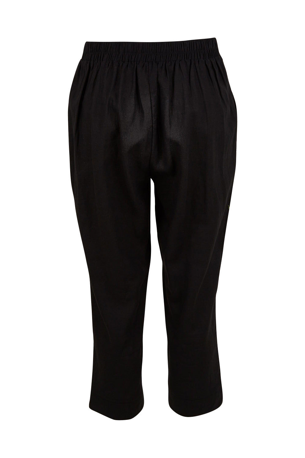 Product shot of the Positano Linen Pant in colour Black (Black), from the back