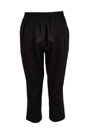 Product shot of the Positano Linen Pant in colour Black (Black), from the back
