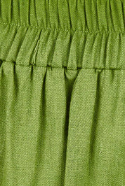 Product shot of the Positano Linen Pant in colour Lemongrass (Green), detail