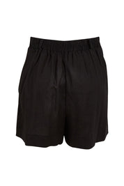 Product shot of the Naples Linen Short in colour Black (Black), from the back