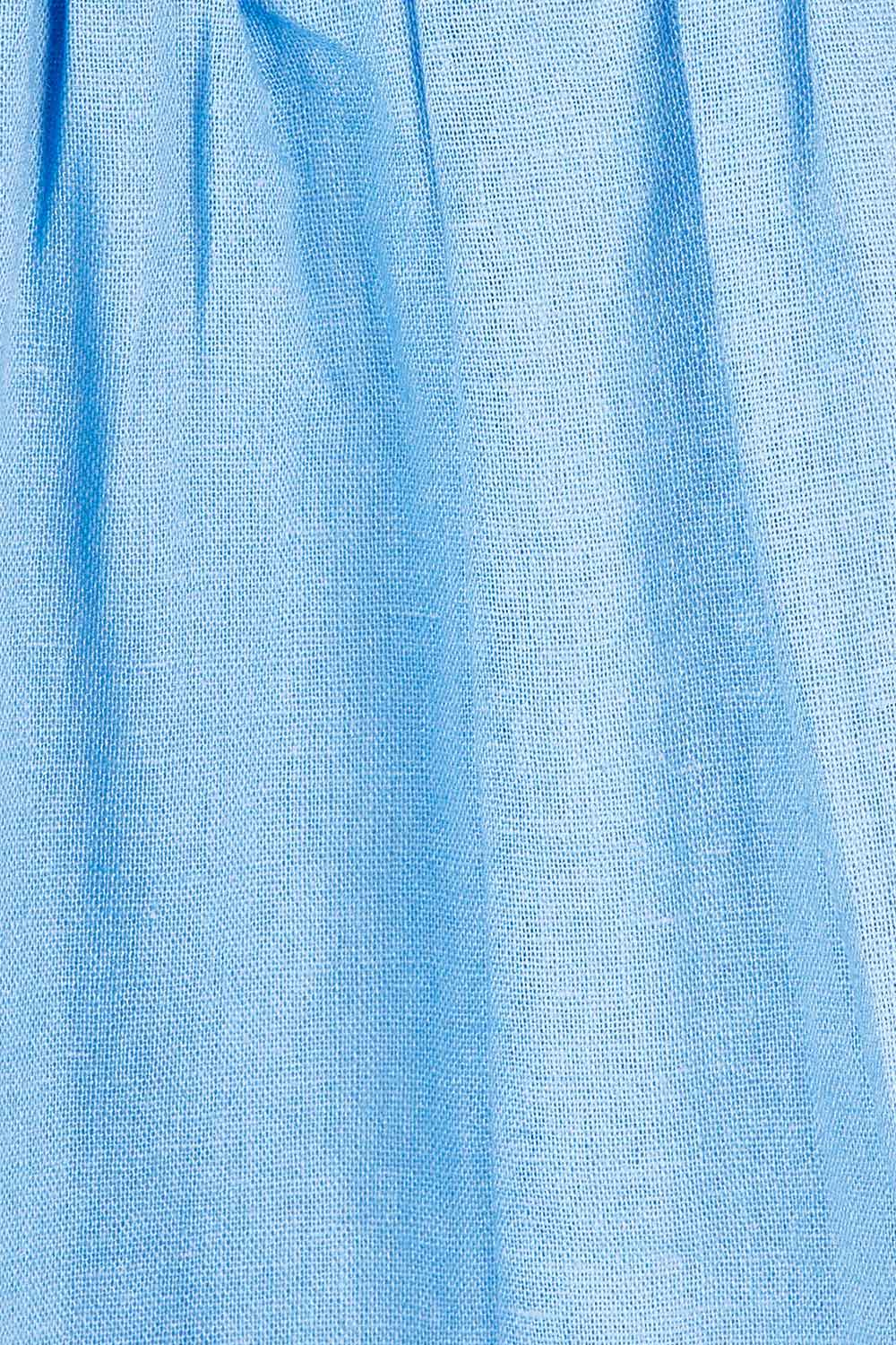 Product shot of the Prague Paneled Blouse in colour Cornflower (Blue), detail