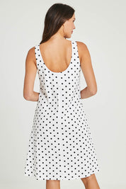 Preloved Sicily Linen Dress - Polkadot
