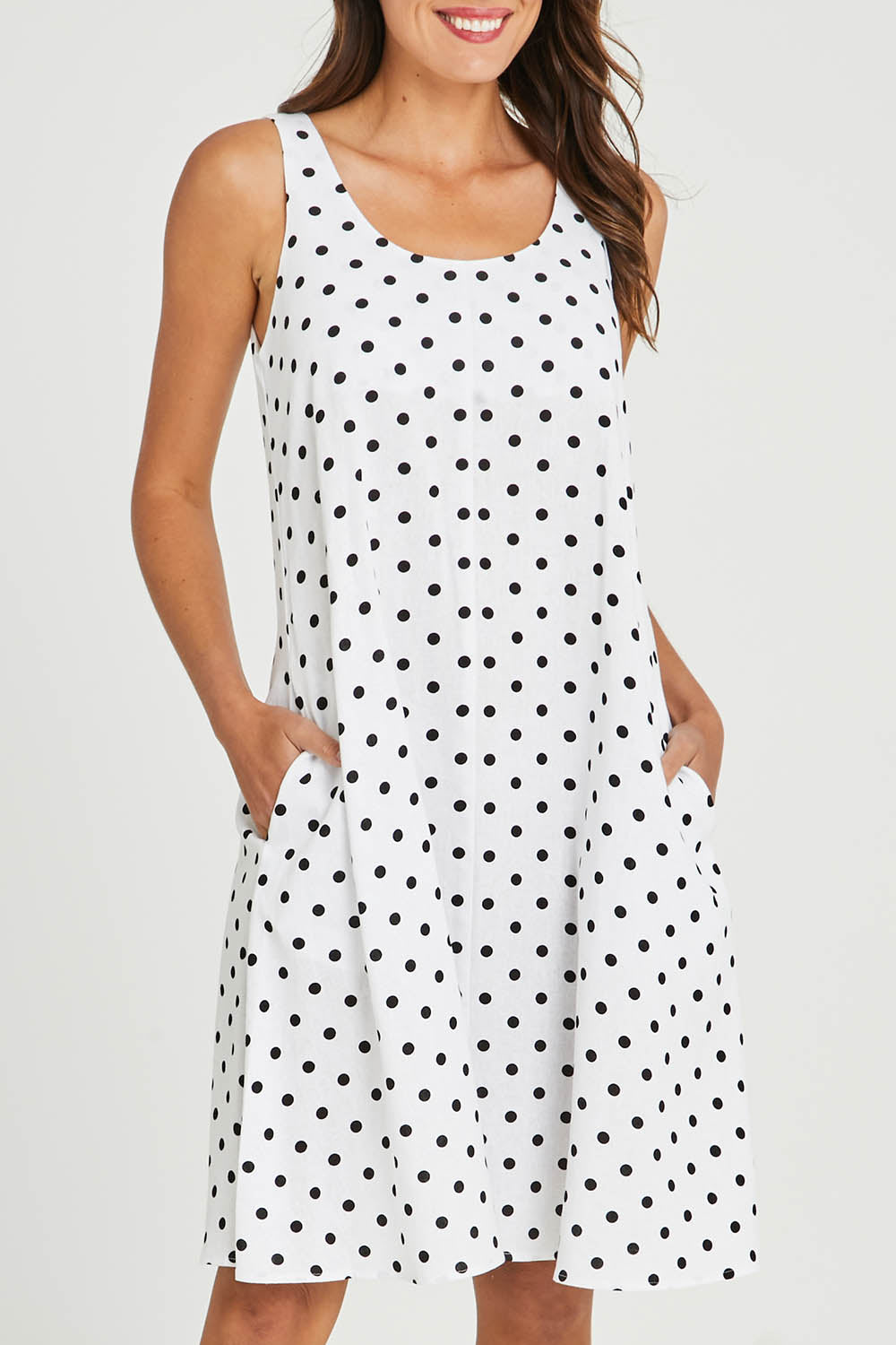 Preloved Sicily Linen Dress - Polkadot