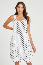 Preloved Sicily Linen Dress - Polkadot