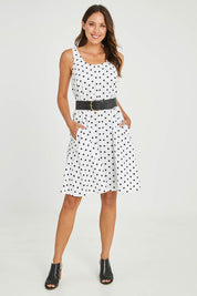 Preloved Sicily Linen Dress - Polkadot
