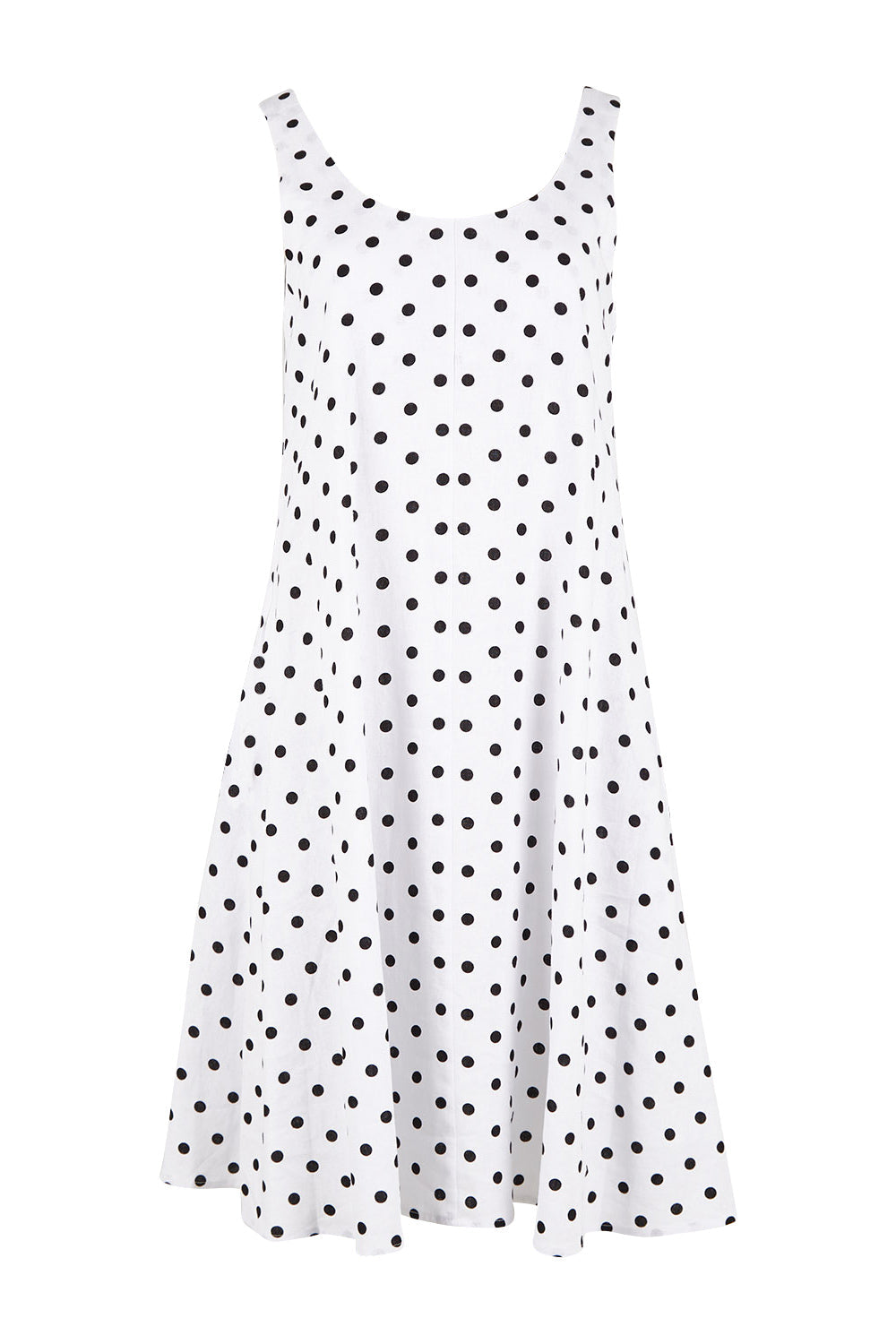 Preloved Sicily Linen Dress - Polkadot